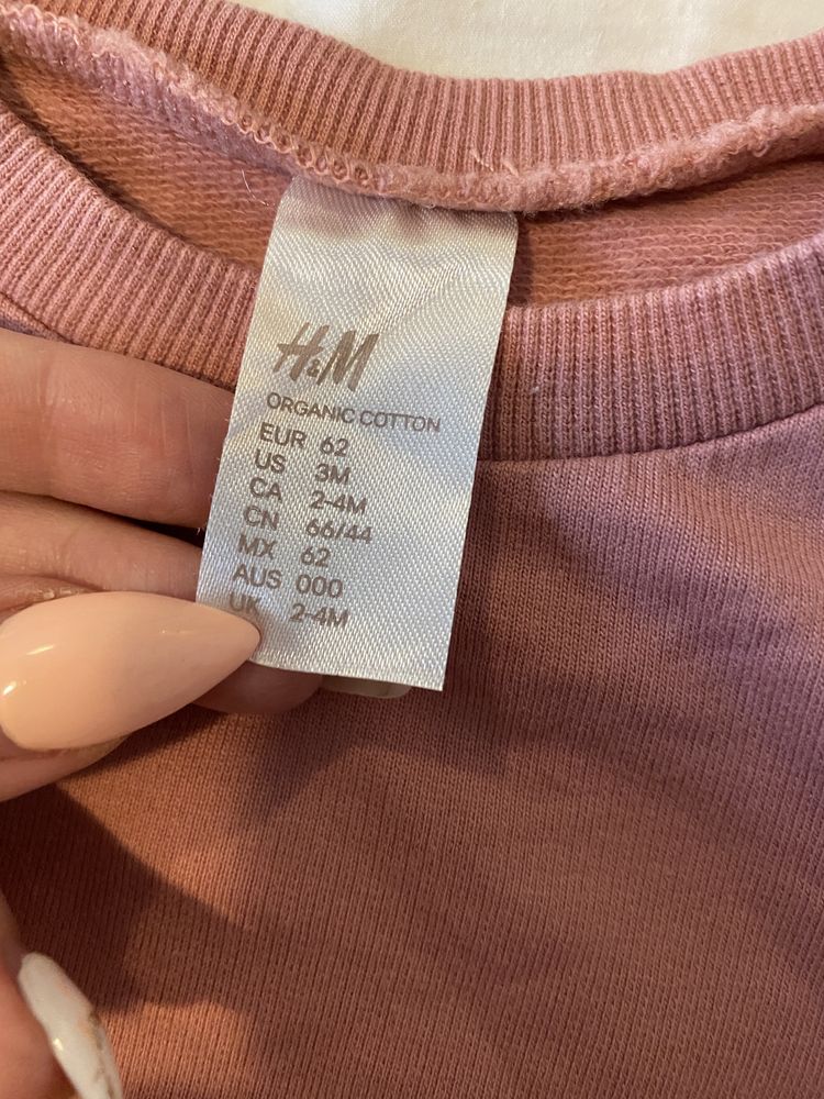 Różowa bluza 62 h&m