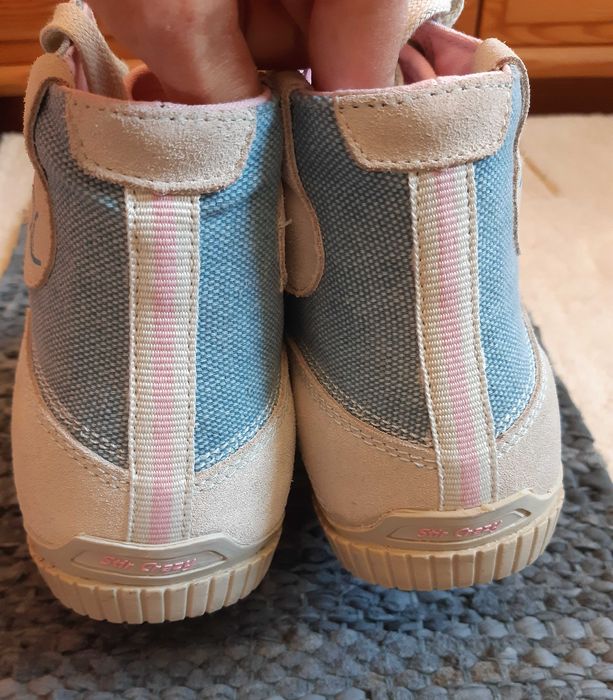 Wysokie błękitne trampki wykończone skórą naturalną Stir Crazy, roz 40