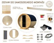 Sauna beczka ogrodowa do złożenia samodzielnego montażu 200cm WYSYŁKA