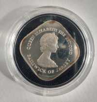 1 Pound - Elizabeth II, Bettle of Jersey, Srebro, 1981 r.