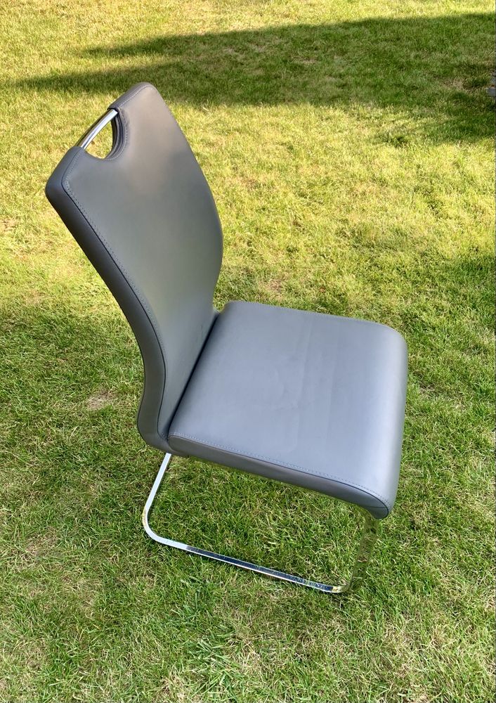 Krzesło H-790 chrom/ekoskóra szare