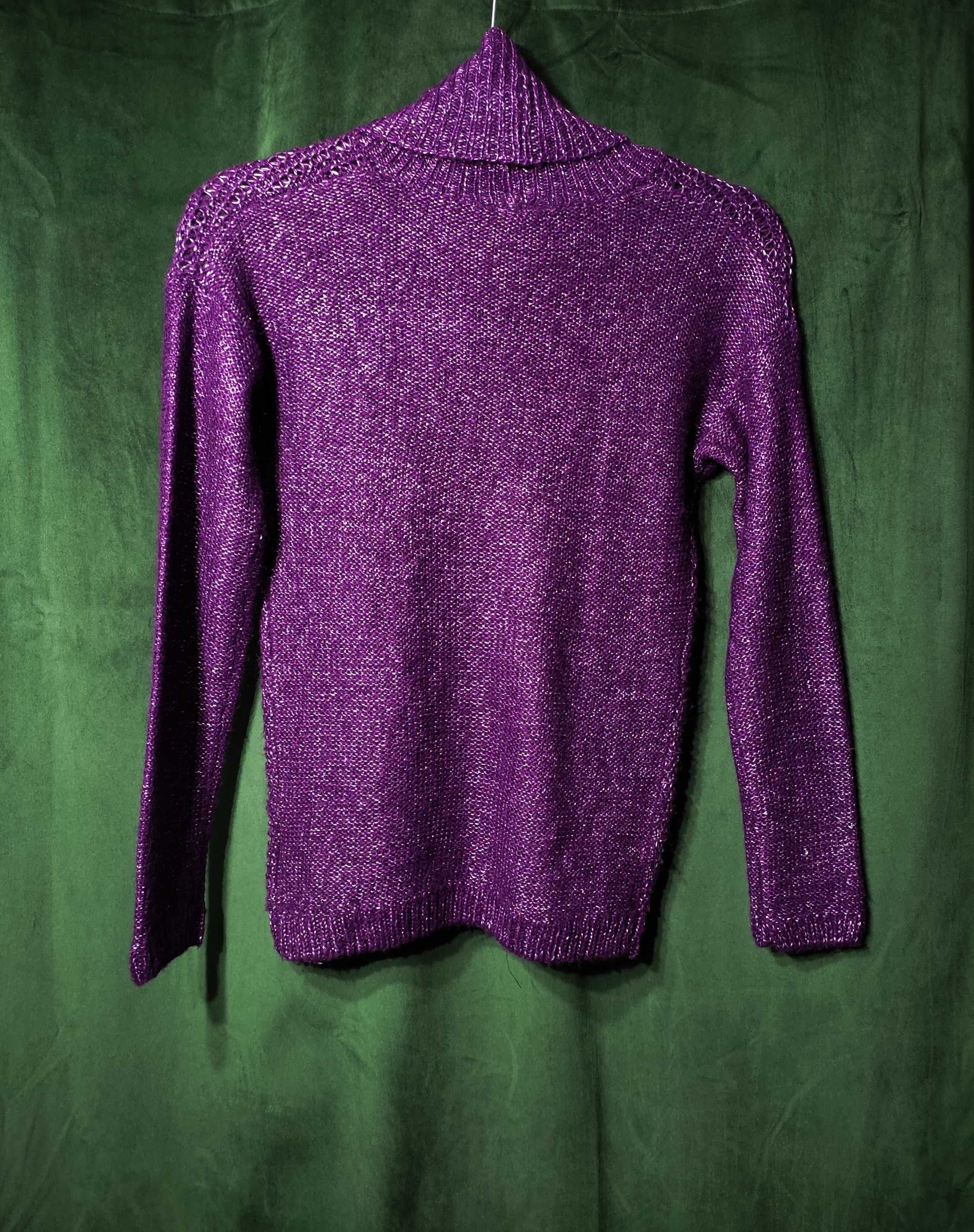 Bluzka sweter fioletowy śliwkowy golf Jessica C&A
