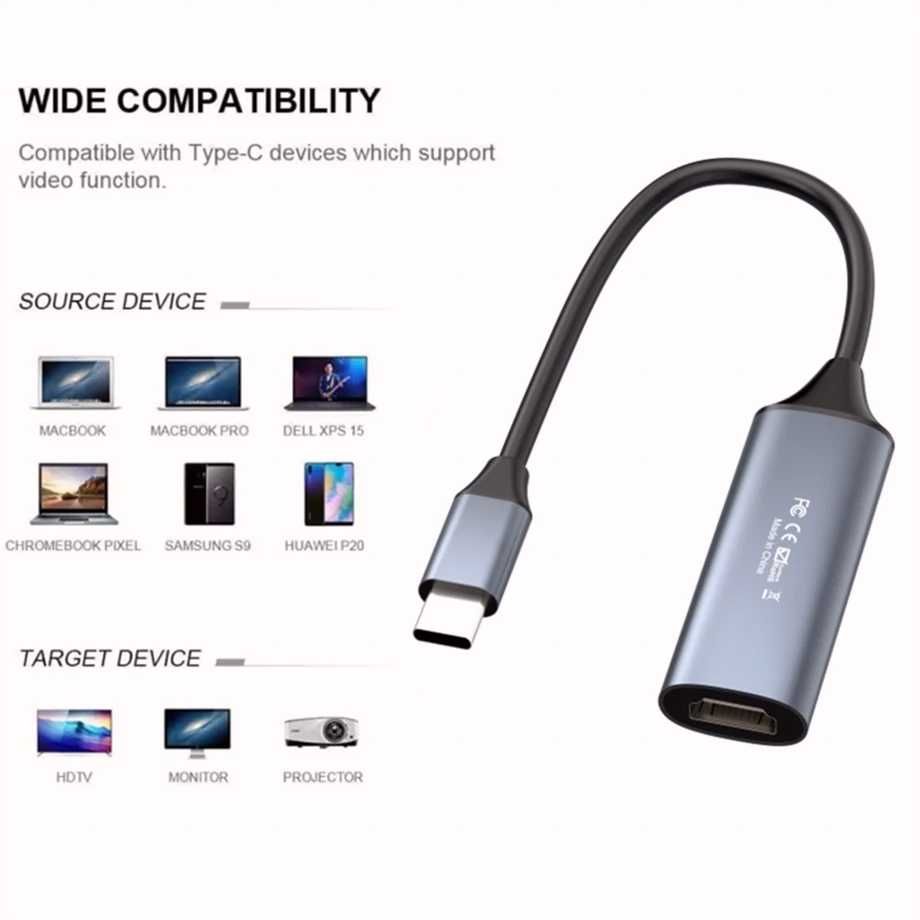 Карта видеозахвата hdmi/type-c для windows, android, macos