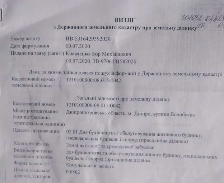 У продажу земельна ділянка вісім соток.