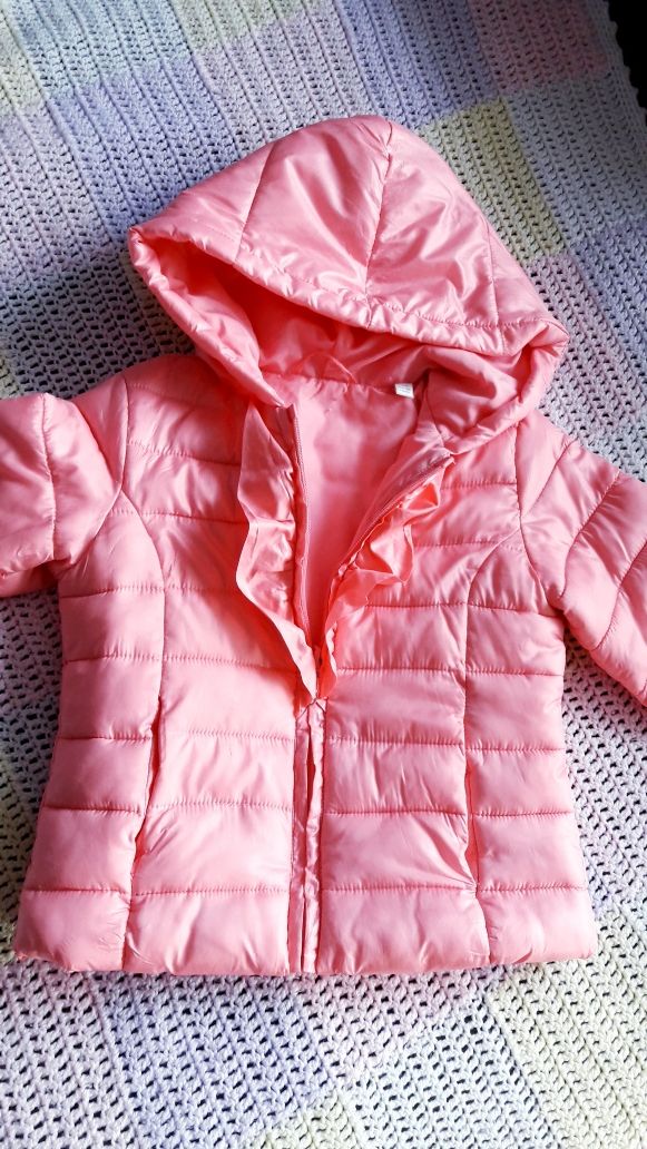 Куртка дитяча рожева на синтепон стьогана , на блискавці