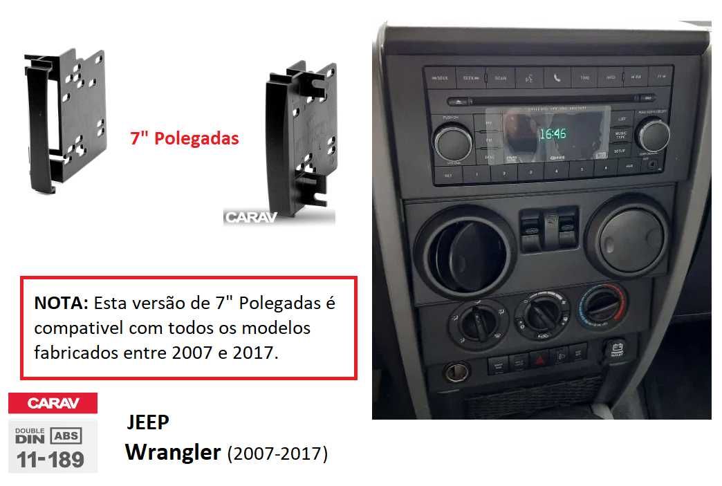 (NOVO) Rádio 2DIN • JEEP Wrangler • (Desde 2007 a 2017) • Android GPS