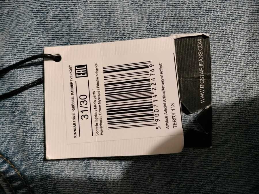 spodnie męskie bigstar nowe nie używane model terry oryginał ładne