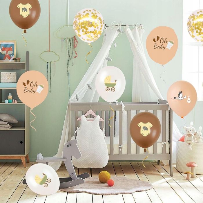 Zestaw Dekoracji balony na chrzest baby shower na przyjazd dziecka