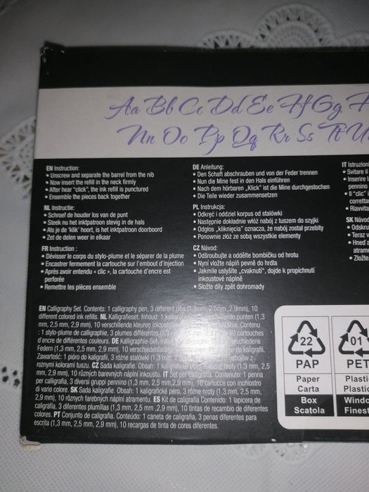 Набор для каллиграфии. Чернила для каллиграфии Avec. Перьевая ручка.