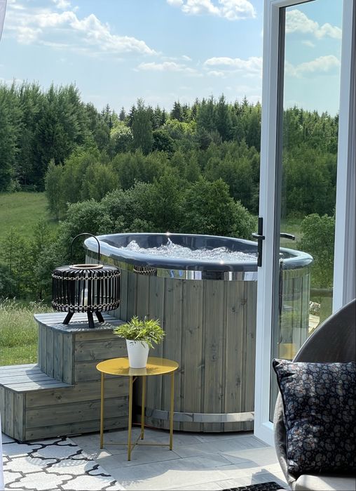 Domek 2 osoboy z banią na tarasie na Walentynki