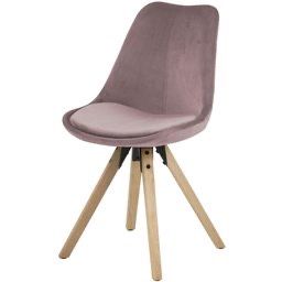 Różowe krzesło tapicerowane z aksamitnym welurem Actona