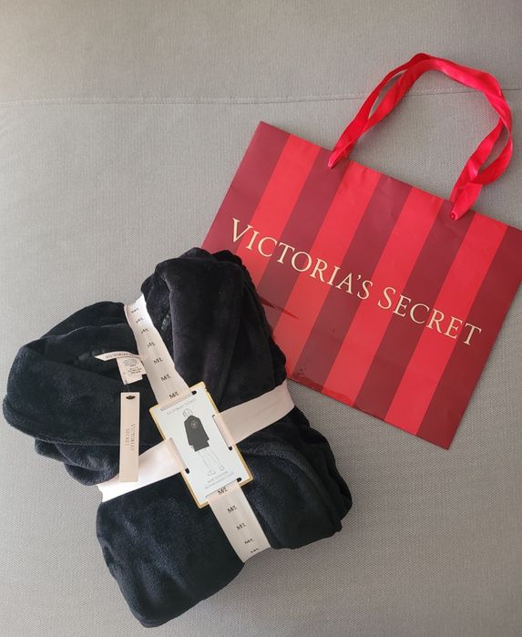 VICTORIA'S SECRET oryginalny z USA szlafrok czarny M L