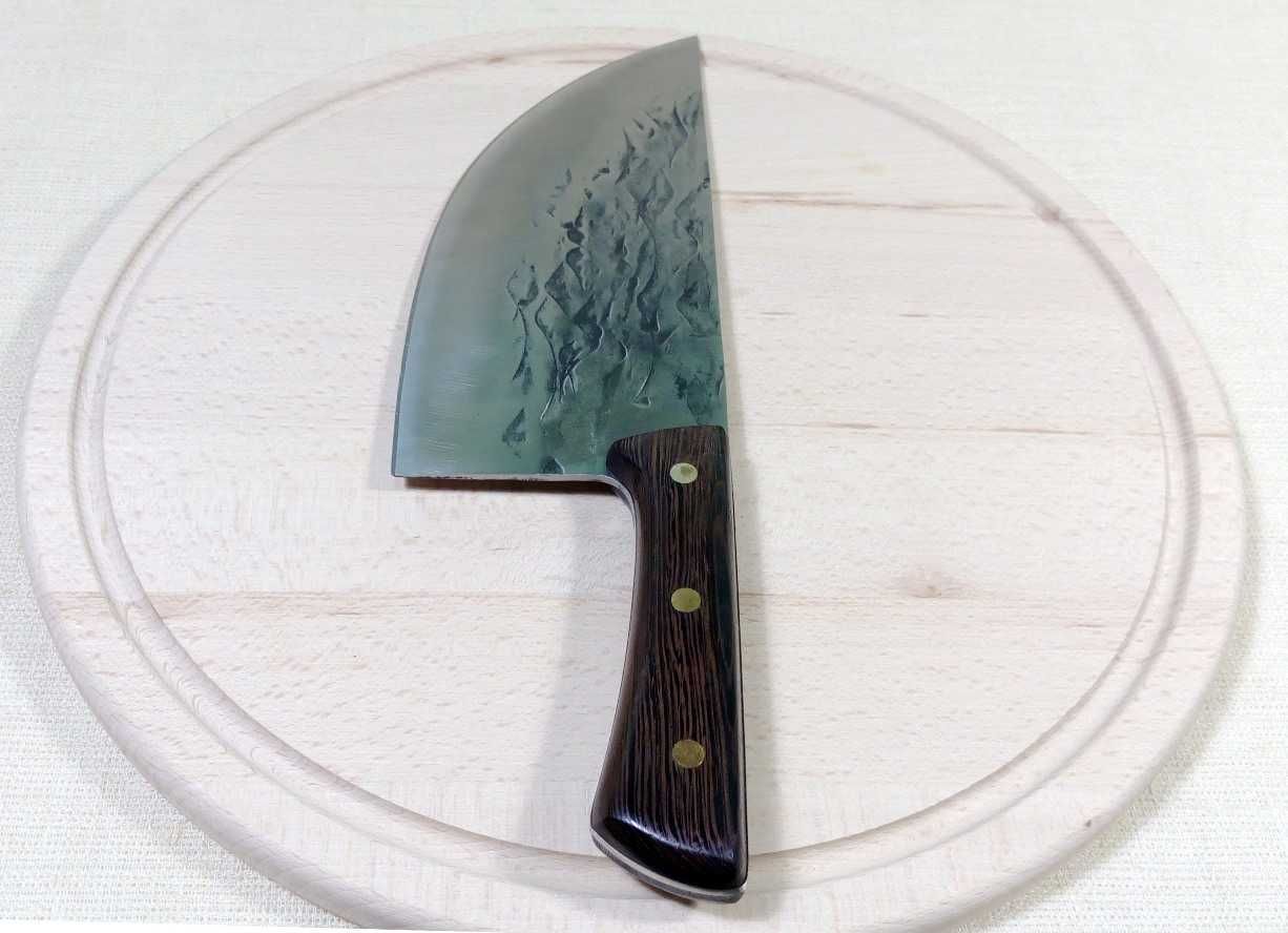 Великий кований м'ясницький кухонний ніж для м'яса ручної роботи