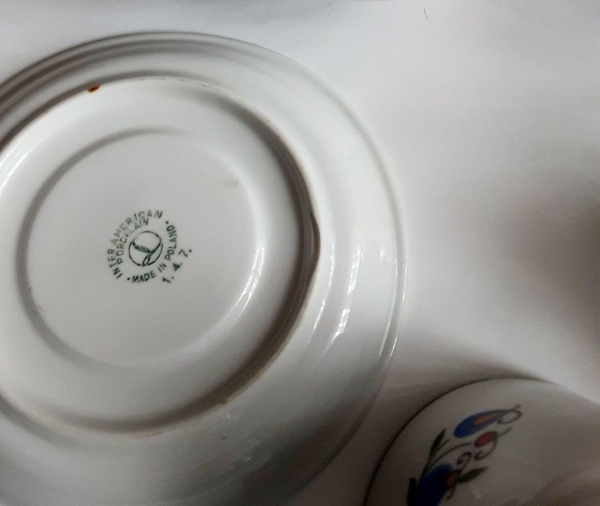 Porcelana Lubiana wzór kaszubski Imbryk czajniczek filiżanki i spodki