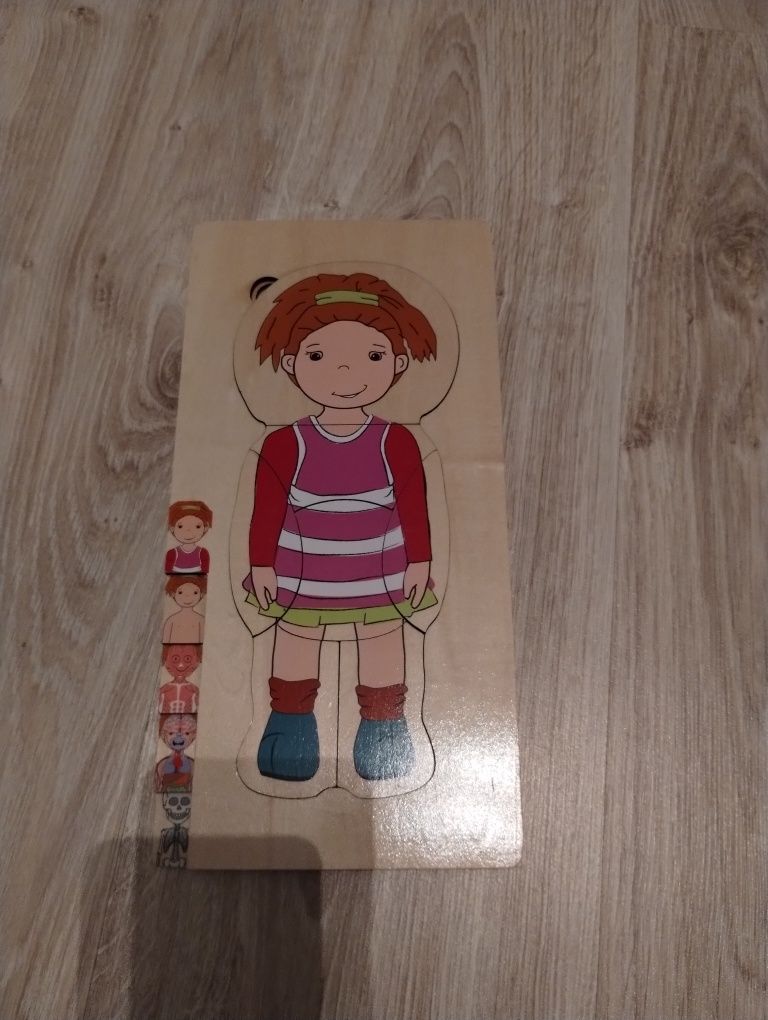 Drewniane puzzle ciało człowieka - wersja dziewczynka