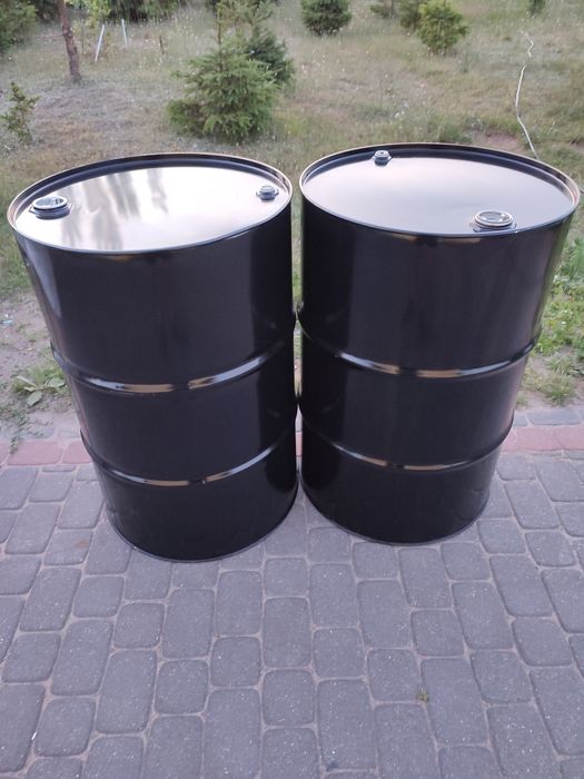 Beczka metalowa 200l czarna