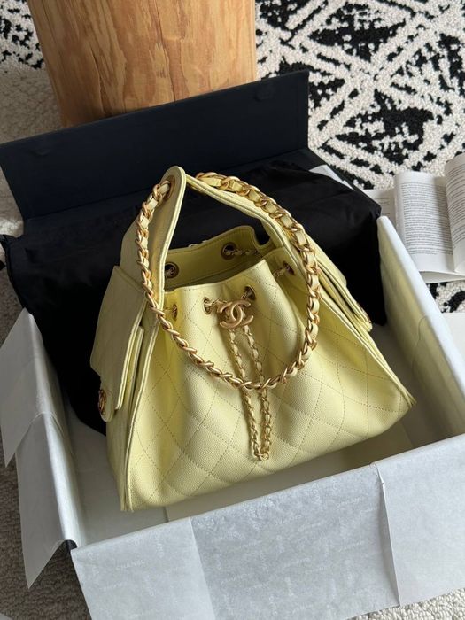 Chanel Hobo 25 Butter сумка сумочка шопер шанель жовта брендова код