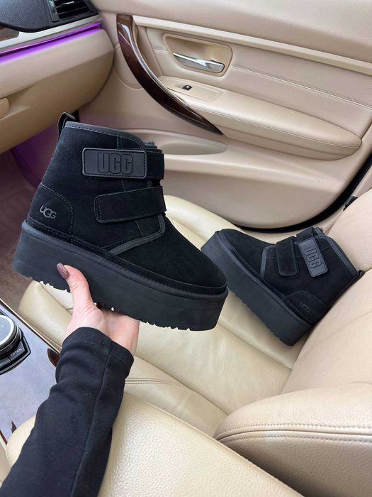 Женские ботинки UGG Neumel Platform Chukka Black 36-41 Натур Замша!