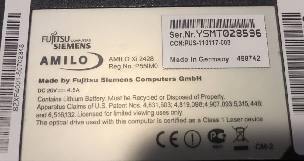 Продам ноутбук Fujitsu Siemens , на запчасти