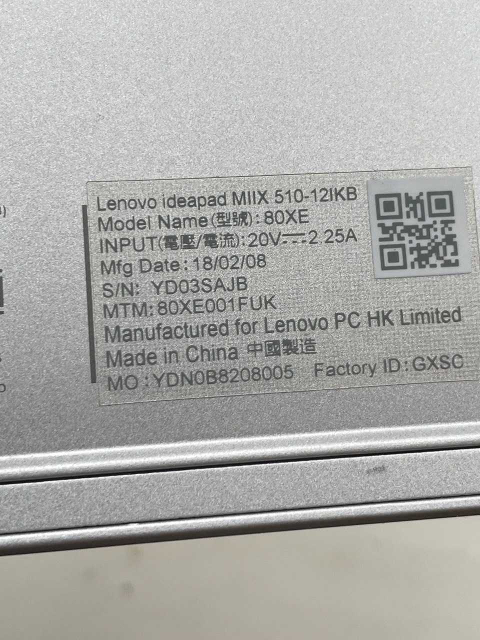 Планшет LENOVO Miix 510-12IKB (LTE) Windows 10