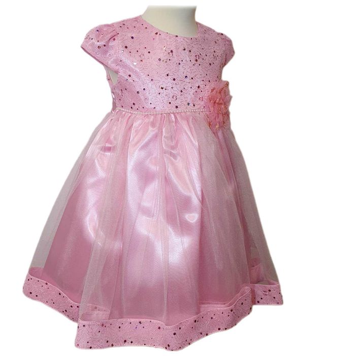 Likwidacja Wyprzedaż Piękna tiulowa wizytowa Sukienka dziewczęca 92