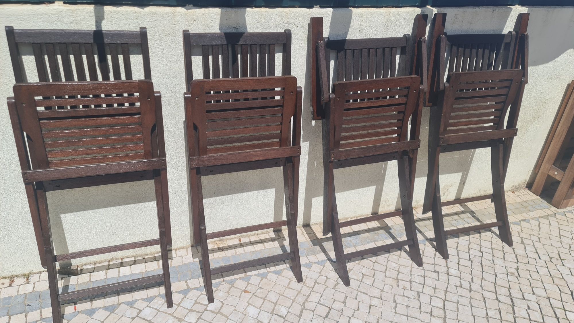 4 cadeiras dobráveis jardim exterior