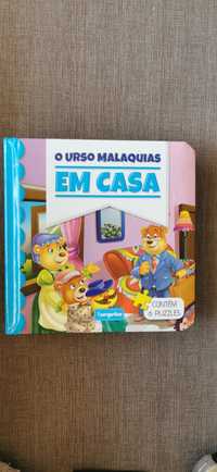 Livro Puzzle "O Urso Malaquias em casa"