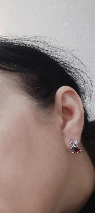серьги с гранатом серебряные