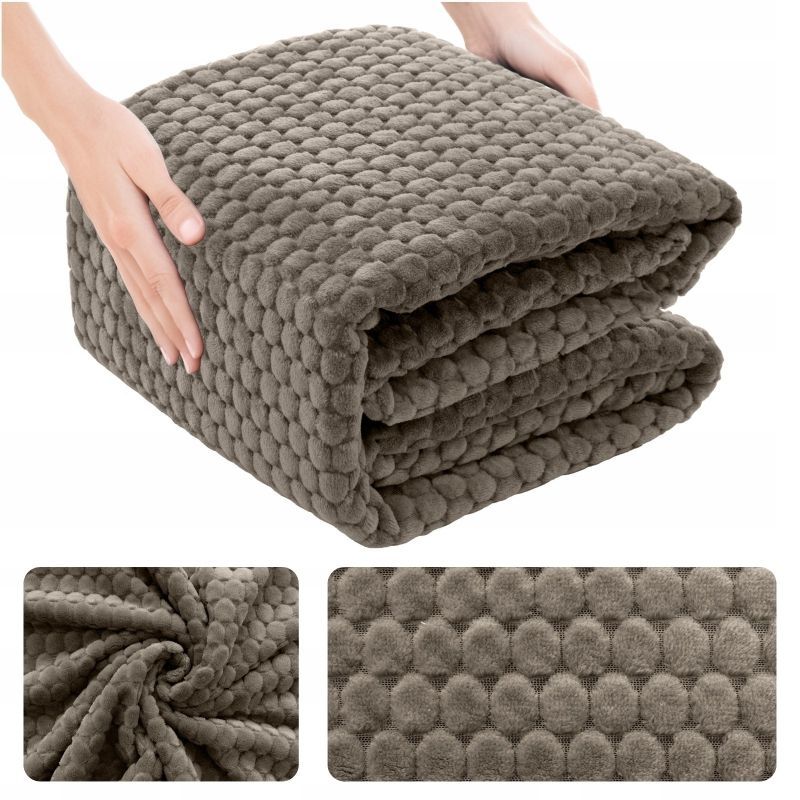Koc z Mikrofibry 160x200 Narzuta na Łóżko Tłoczona Pluszowa Ala Koła 3