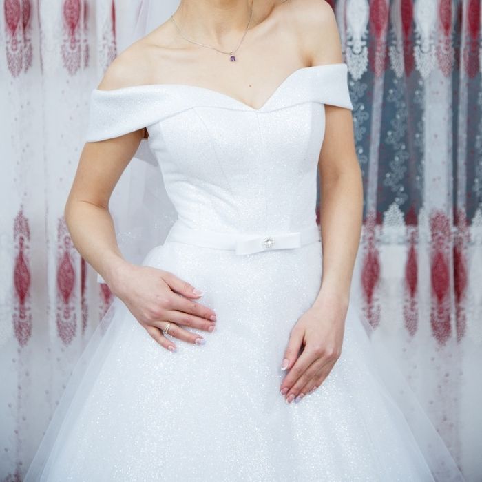 Весільна сукня блискуча Ідеальна відкриті плечі корсет