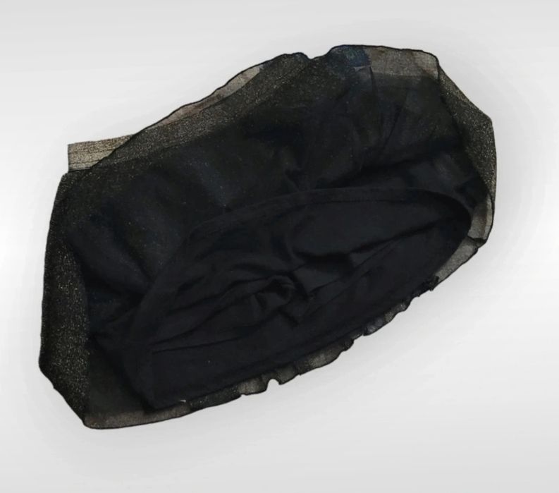 Brokatowa czarna spódniczka tiulowa 10lat halloween