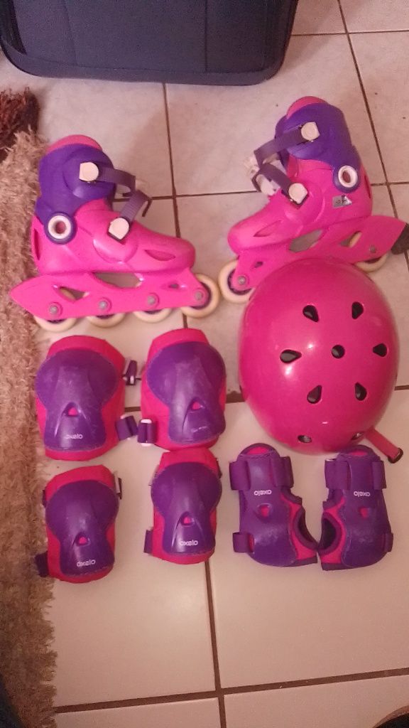 Kit completo de patins oxelo para menina