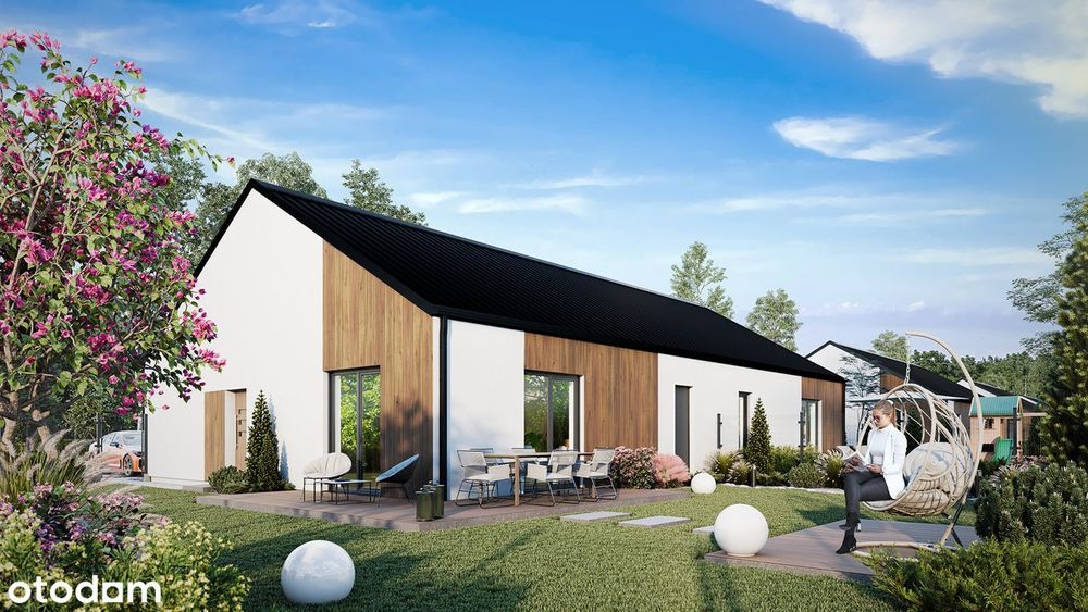 Nowoczesny dom parterowy z dużą działką