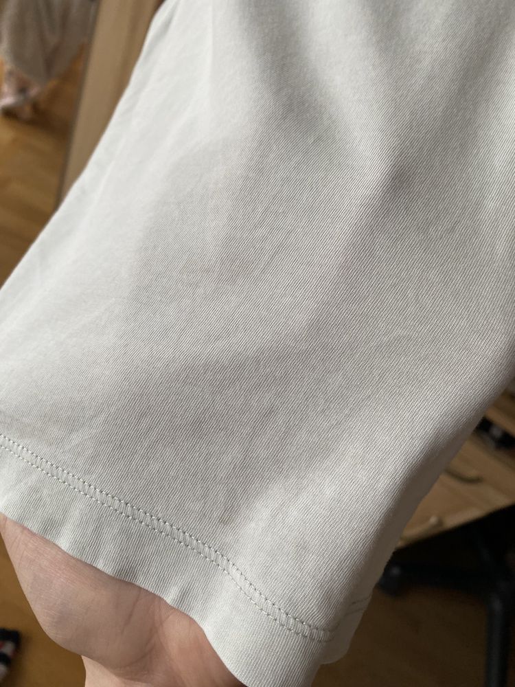 COS bluzka koszulka V neck 100% bawełna miętowa jasnozielona