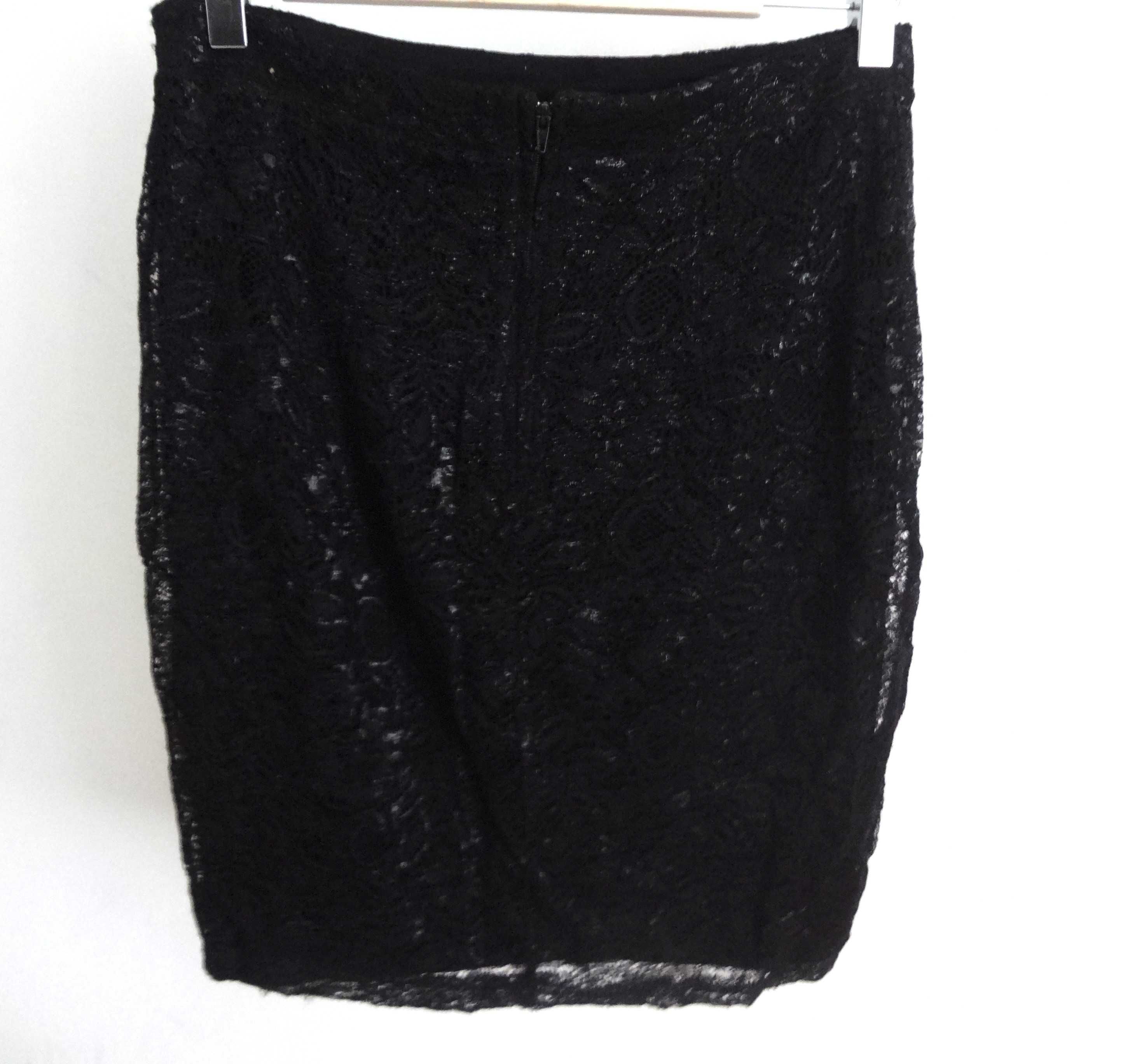 spódnica H&M czarna koronkowa