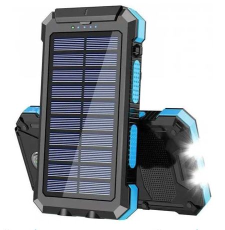 Повербанк на солнечной батареи Power Bank с фонариком на 10000mAh