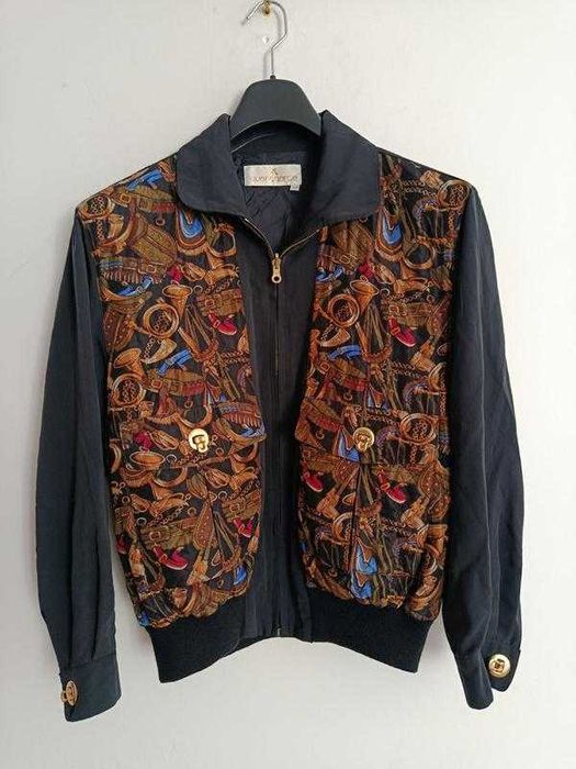 Вінтажна куртка-бомбер Avantgarde з шовковими вставками та riri, 38