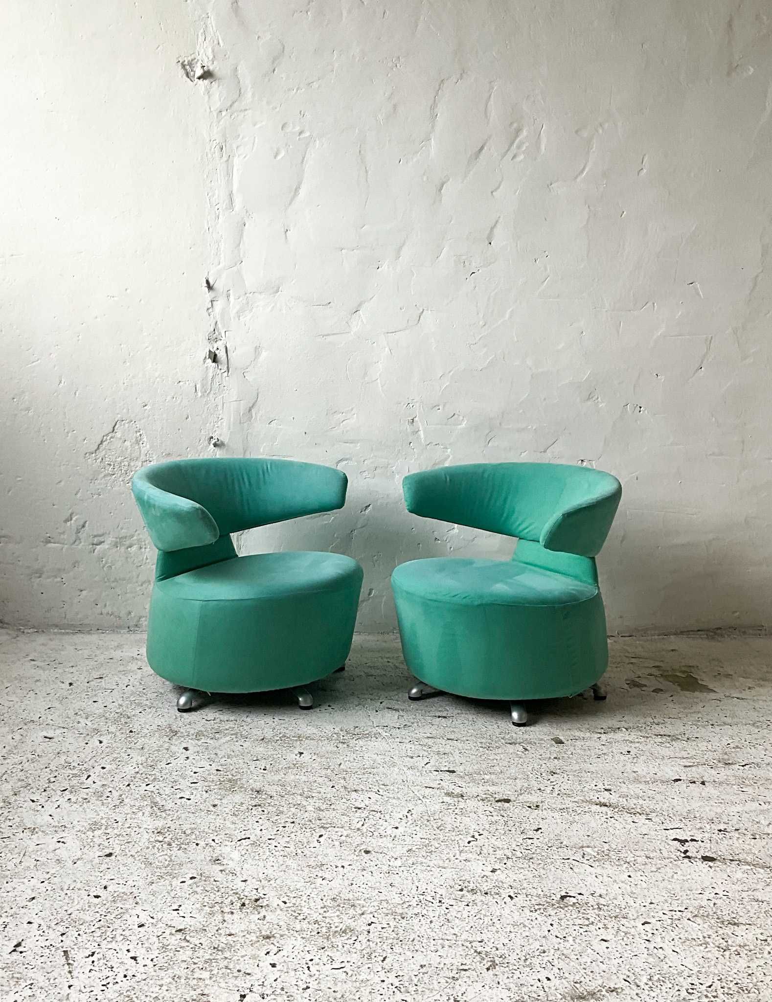 Cassina włoskie fotele obrotowe Biki Toshiyuki Kita lata 2000 vintage