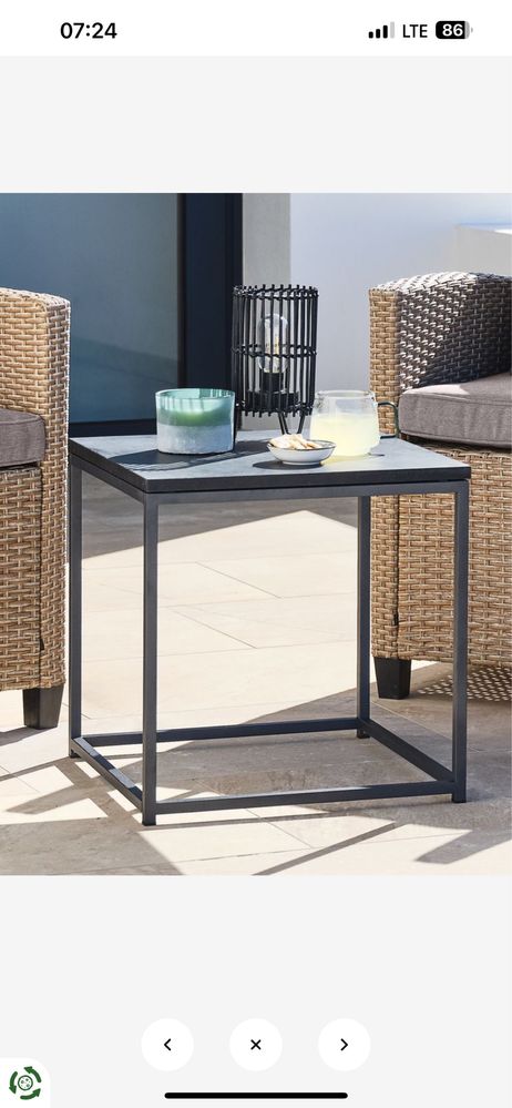 Stolik granit stal 45x45x45 na taras , do salonu , do sypialni