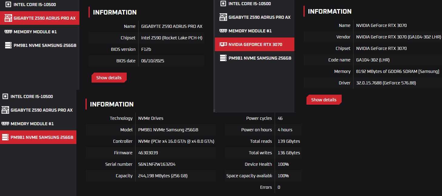 Komputer stacjonarny z RTX 3070, i5 10500, Win11 Pro