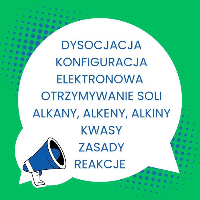 Chemia korepetycje stacjonarnie i online