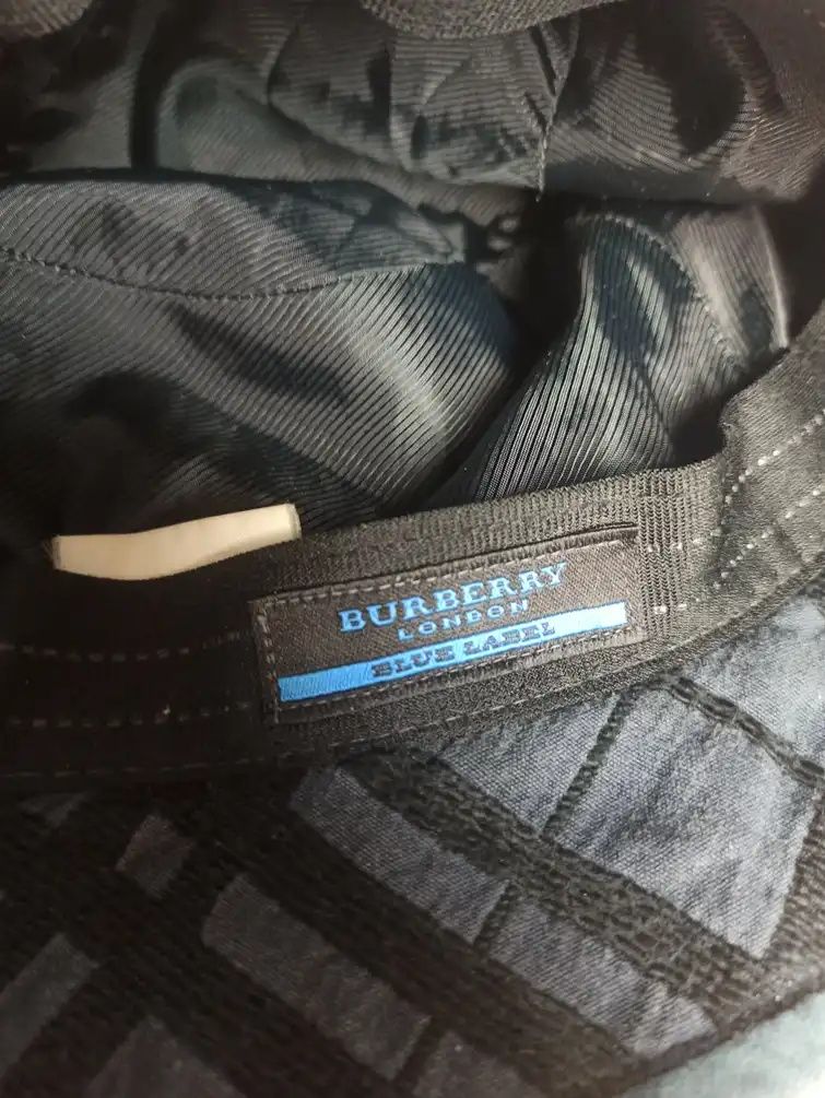 Vintage Burberry Blue Label plaid gray bucket hat kapelusz czapka