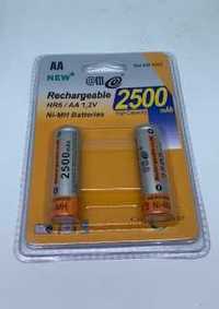 Conjunto de 2 pilhas AA 2500mAh 1.2V recarregáveis