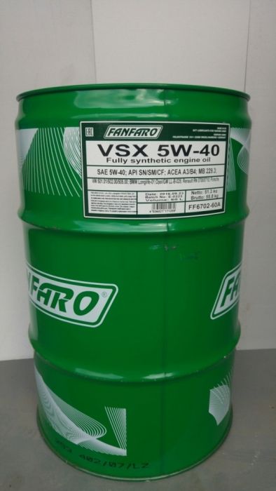 Olej silnikowy Fanfaro VSX 5w40 A3/B4 60l GERMANY