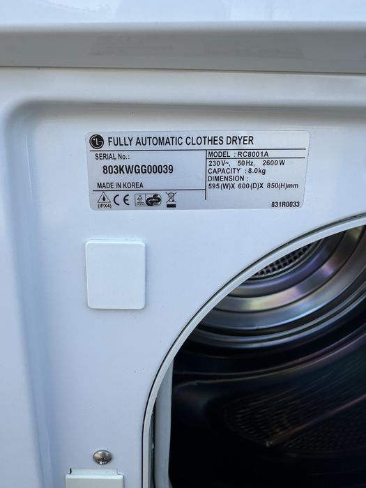 Сушарка сушильна машина LG Model RC8001A
