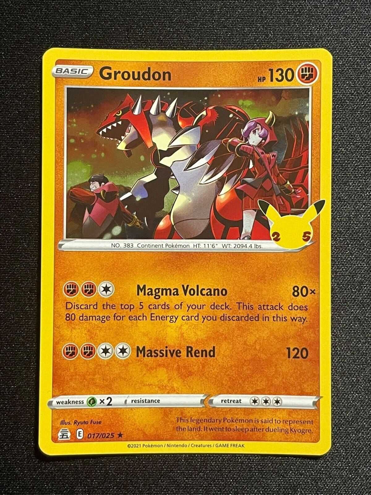 Carta Pokémon Celebration 25th Anniversary Groudon 17/25