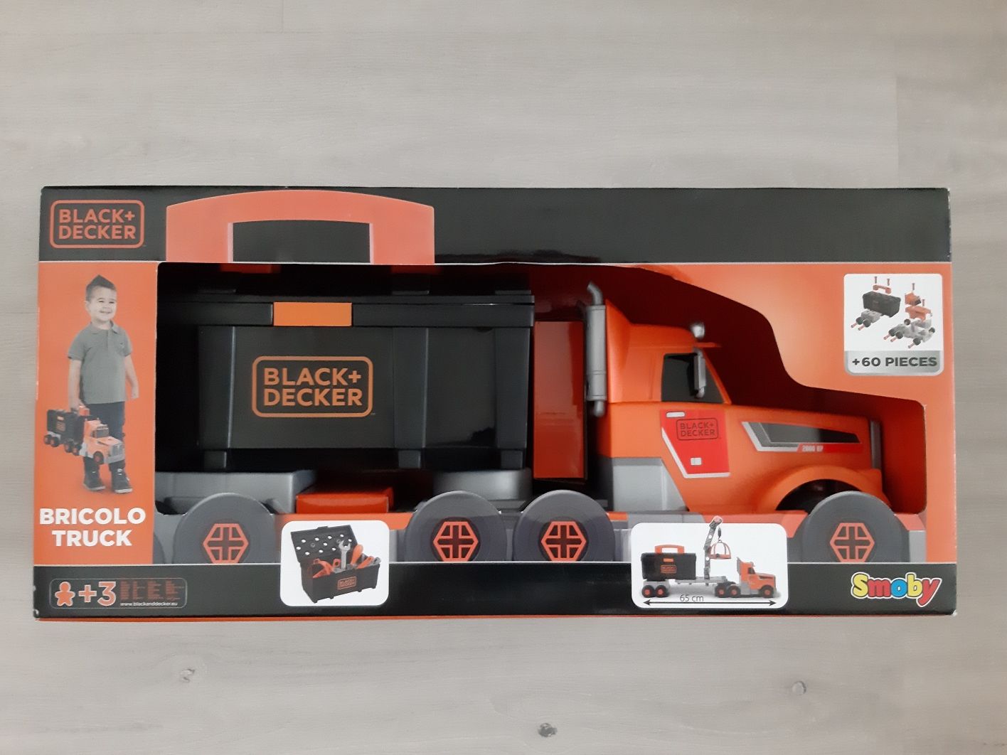 Smoby Black & Decker ciężarówka narzędzia dźwig 3w1 nowe