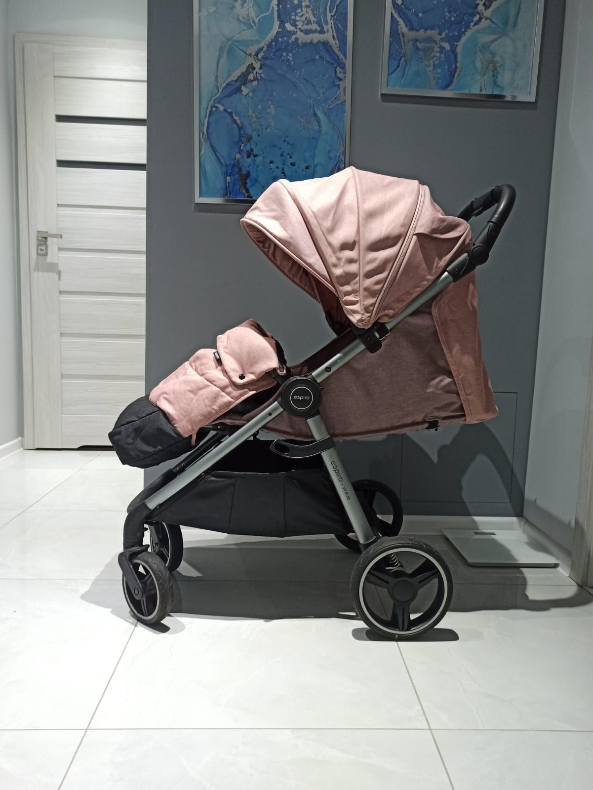 Piękny Wózek Spacerowy baby design espieo wave róż różowy szary