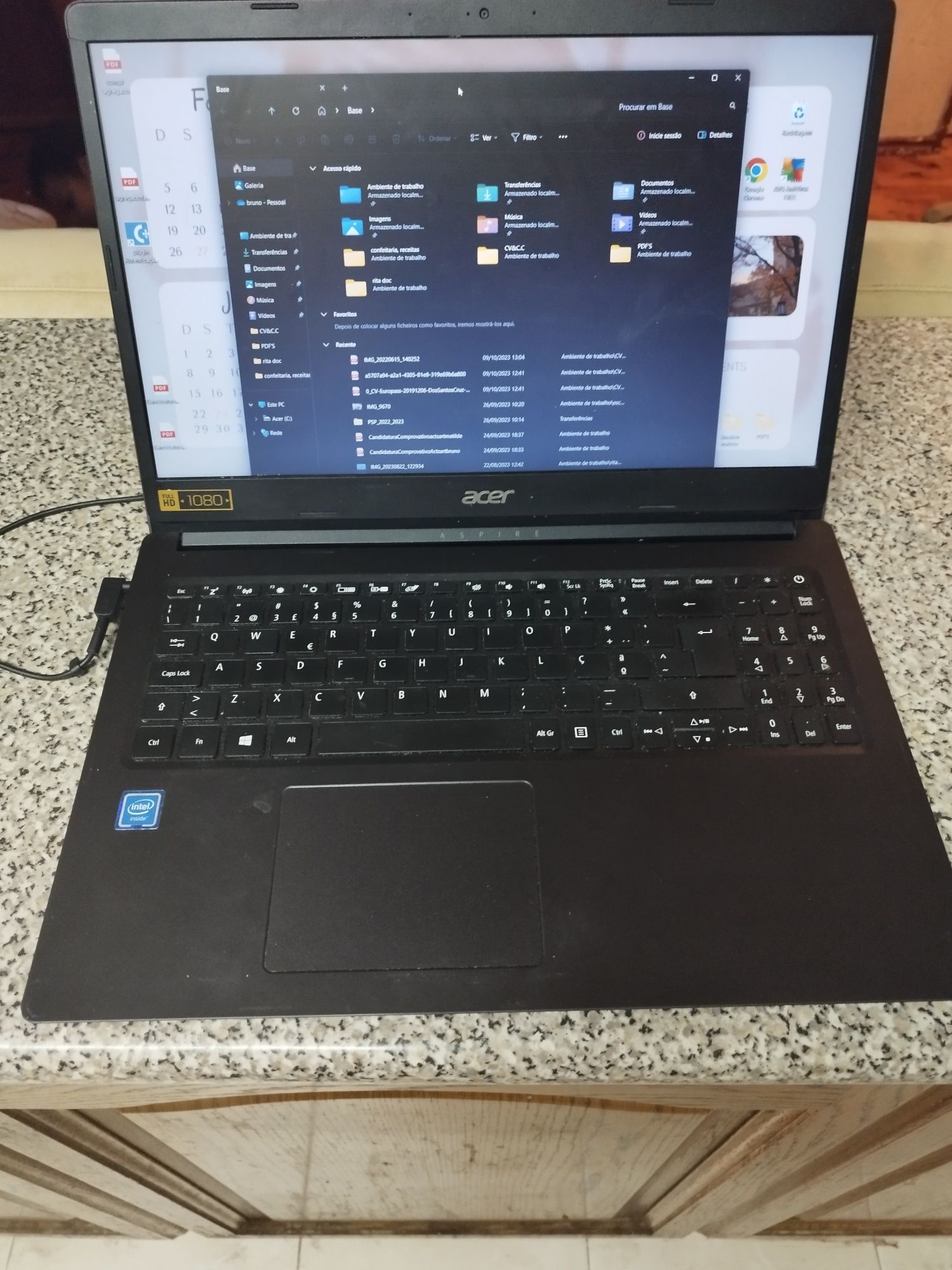 Portátil acer aspire