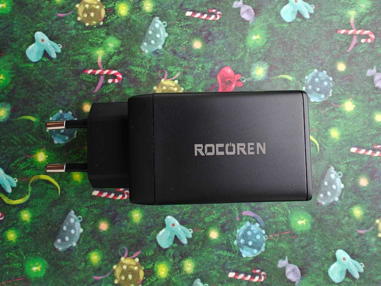 Сетевое зарядное устройство Rocoren G651A2CE GaN 65W 1A+2C Black EU